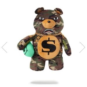 SPRAYGROUND. CAMOCHECK MONEYBEAR TEDDYBEAR BACKPACK